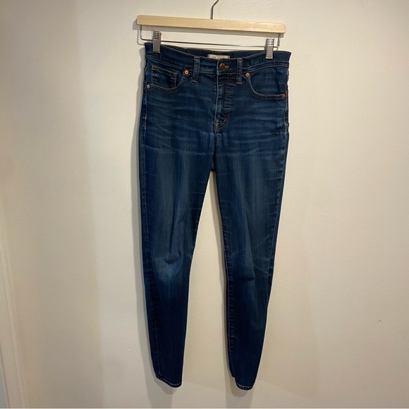 Madewell Dark Wash 9” High Rise Skinny Denim Blue Jeans Women’s 28x28 - Picture 2 of 13